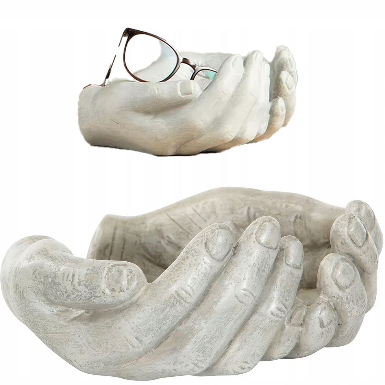 Miska Podnos 20 cm Dlaně tvar dlaně šedá na drobnosti klíče ovoce