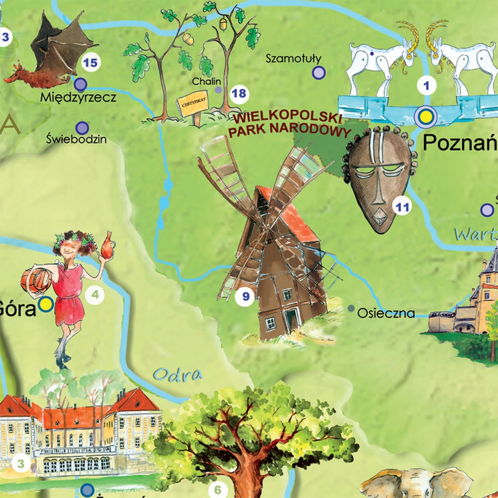Polska dla dzieci mapa ścienna na podkładzie magnetycznym 'MAGNETYCZNA' Rok wydania 2017