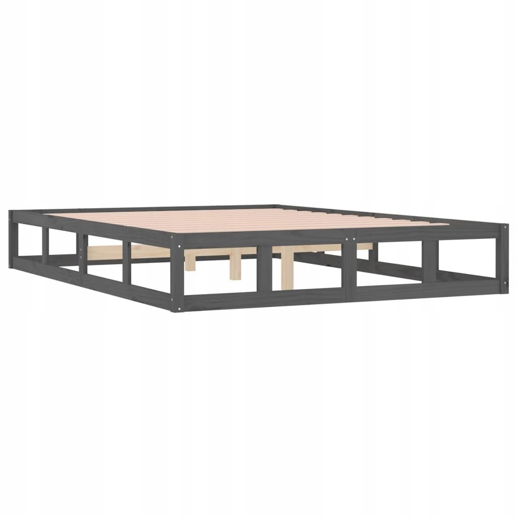 Rama łóżka, szara, 120 x 200 cm, lite drew Kod producenta 8720287136811