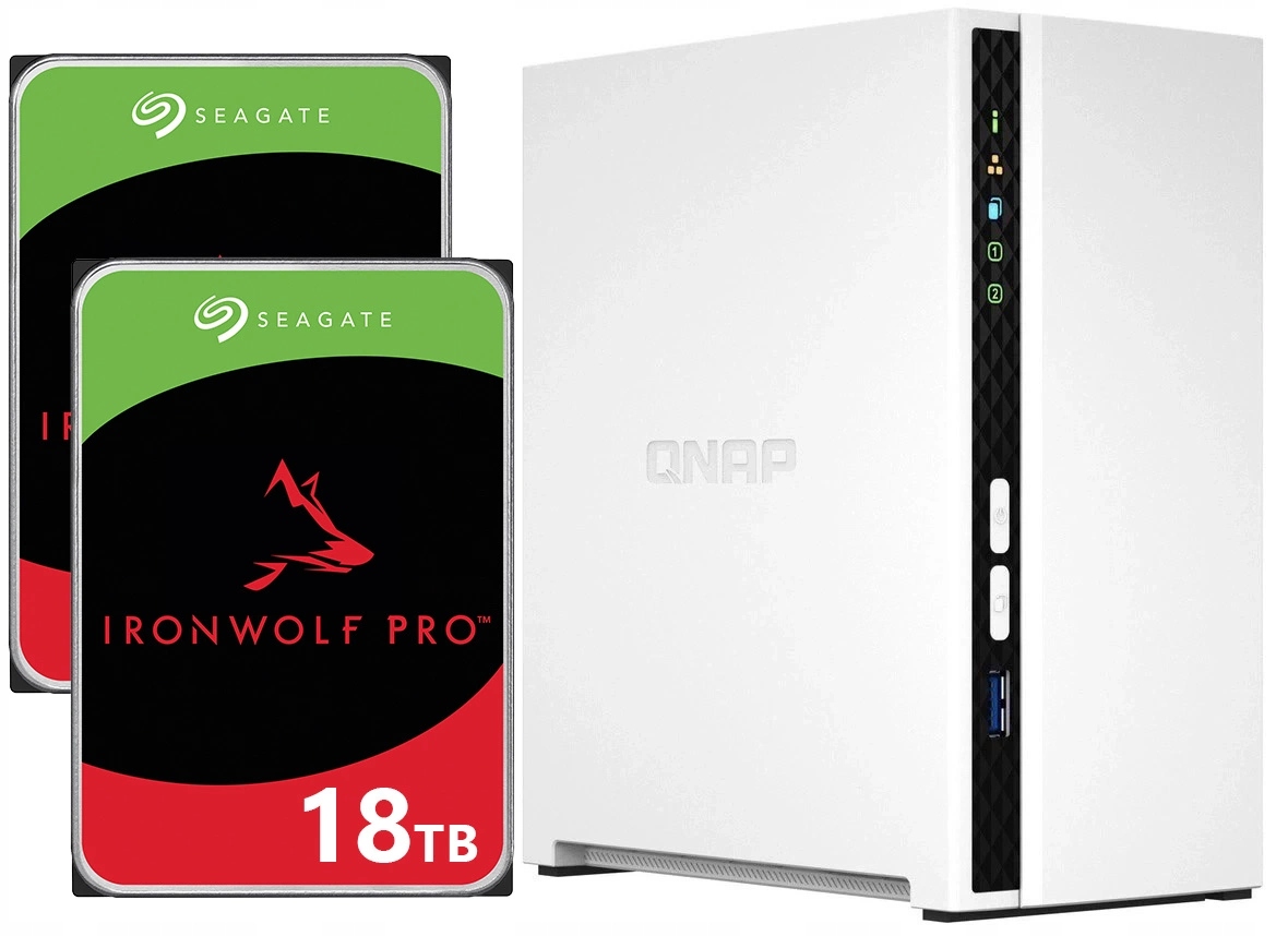 Nas server Qnap TS-233 36TB (2x18TB) Seagate IronWolf Pro