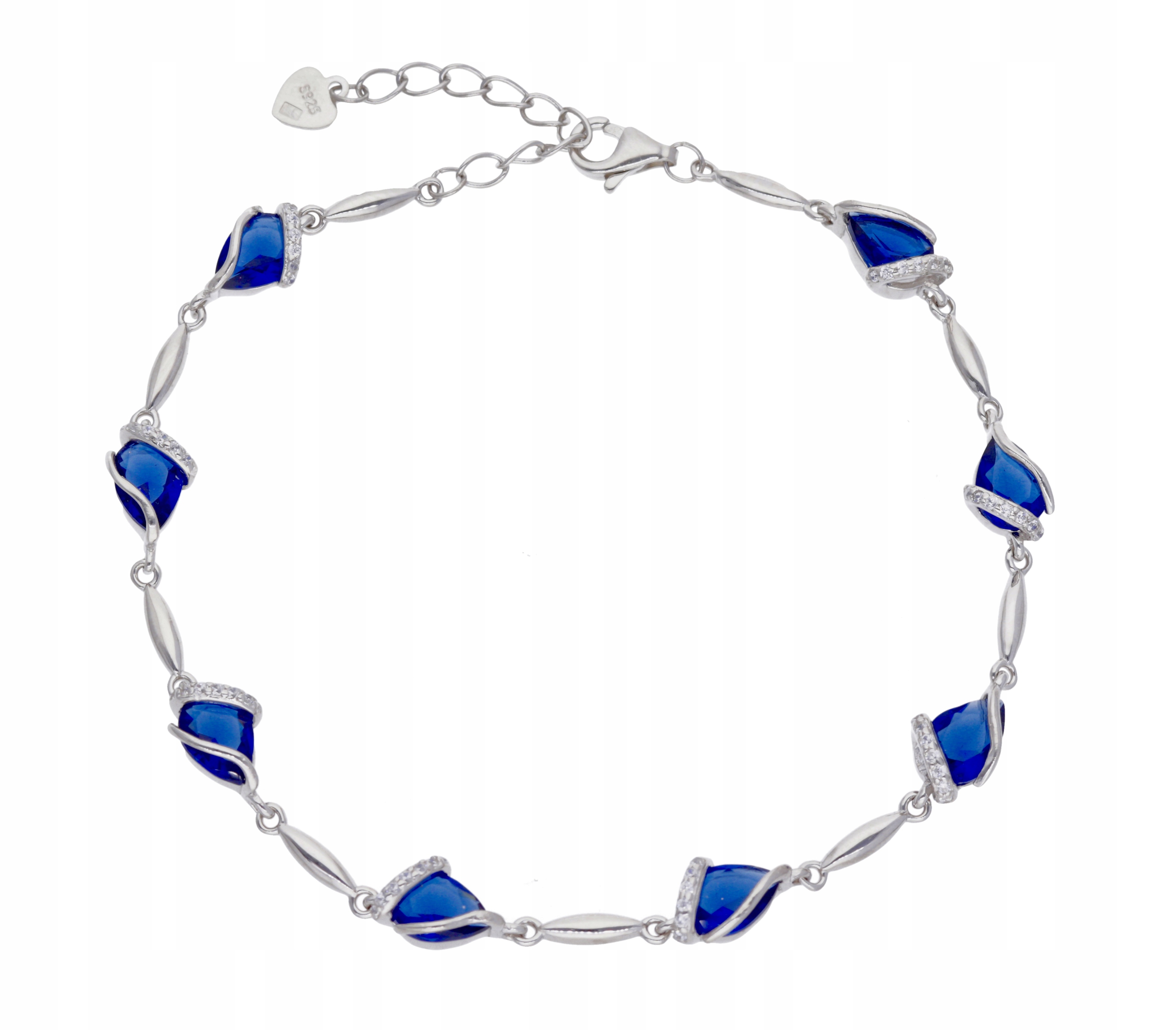 Stříbrný safírový náramek zirkon IM1504BR