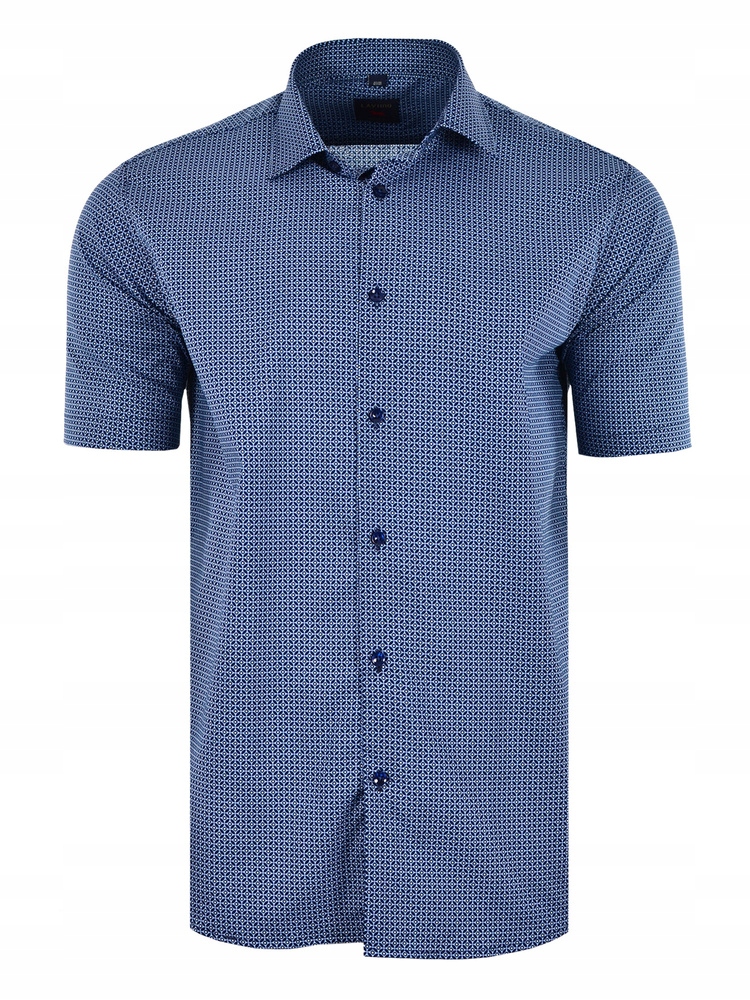 Košile S Modrými Vzory, Krátký Rukáv, Velká Velikost 52/53