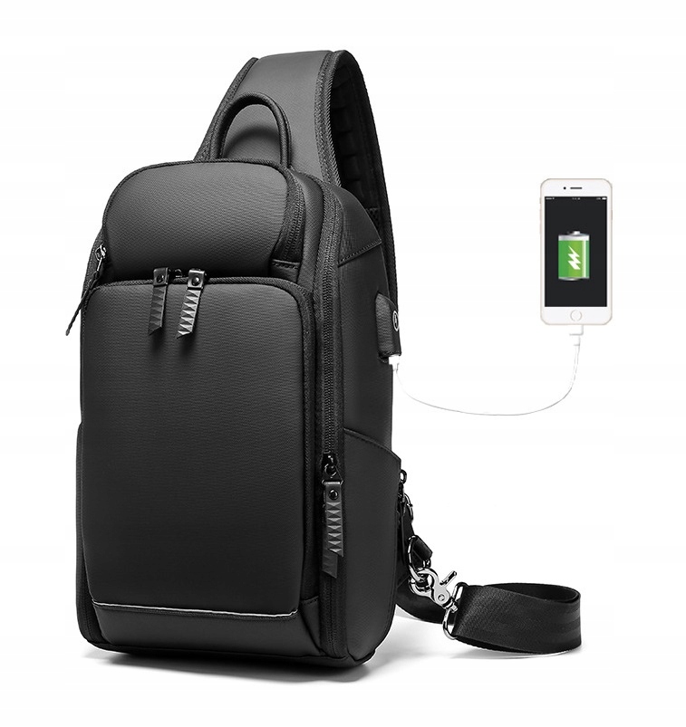 Plecak na jedno ramię laptop tablet USB (I305)