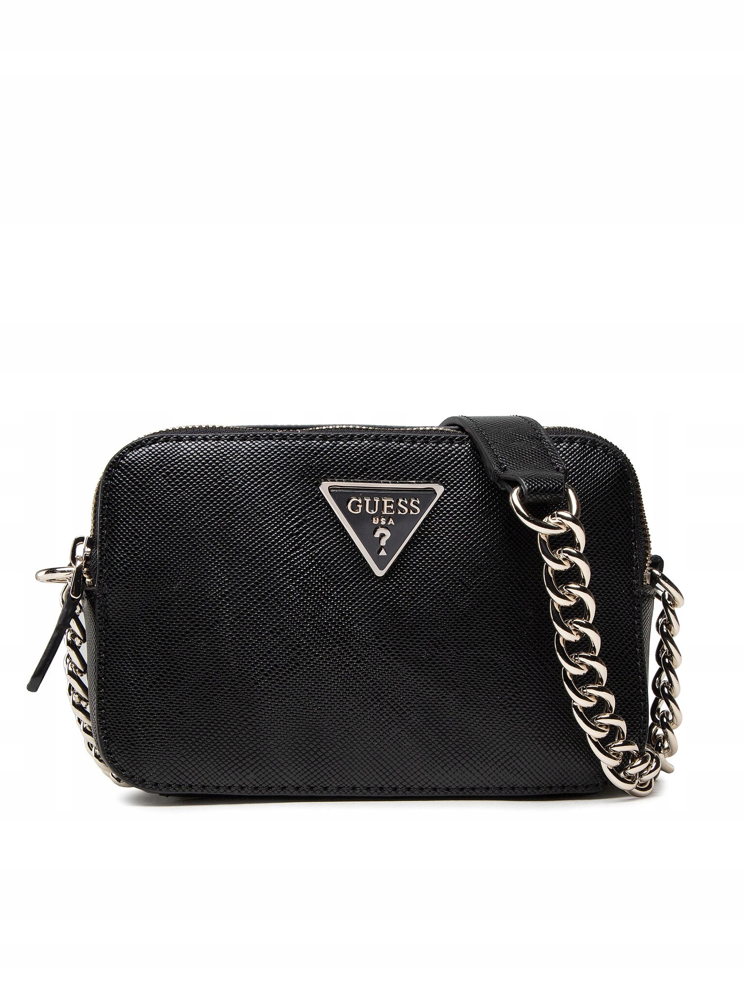 Guess Černá S Páskem Na Zip A Logem, 13 X 7 X 19 CM