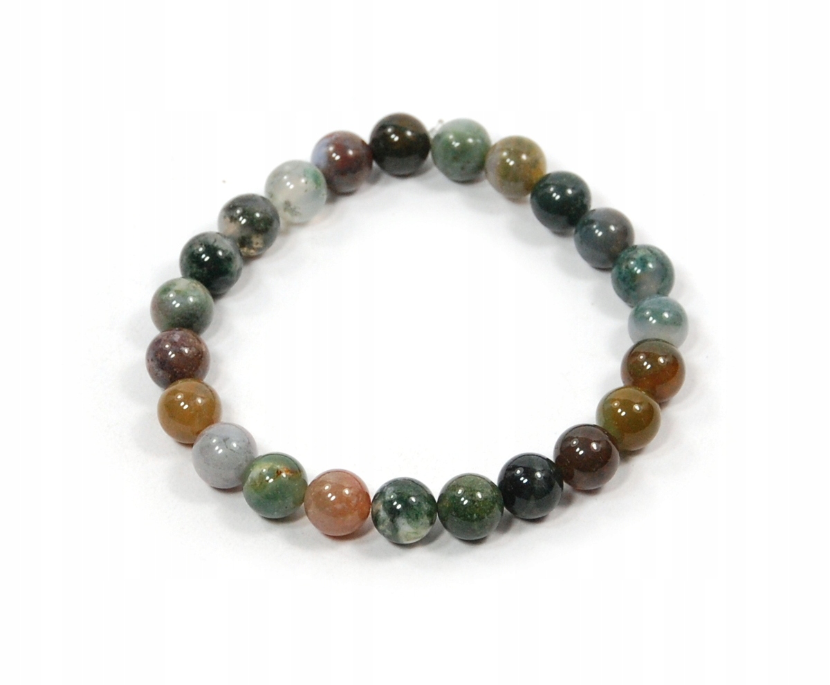 

Bransoletka naturalny Agat Mszysty kulki 8mm
