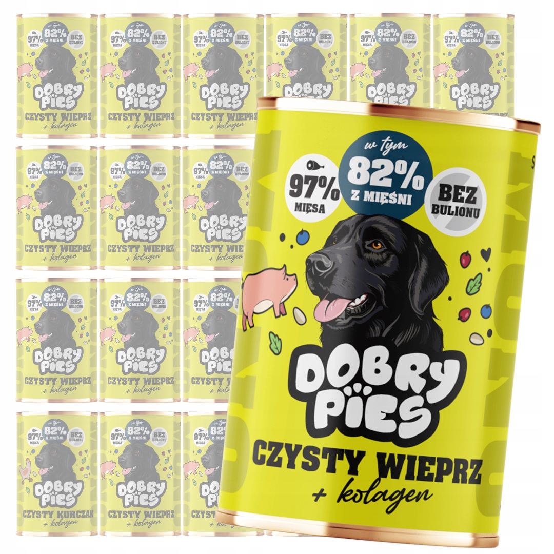 Dobry Pies Mono 24x400g Monoproteinové Krmivo pro psy Vepřové maso Kolagen