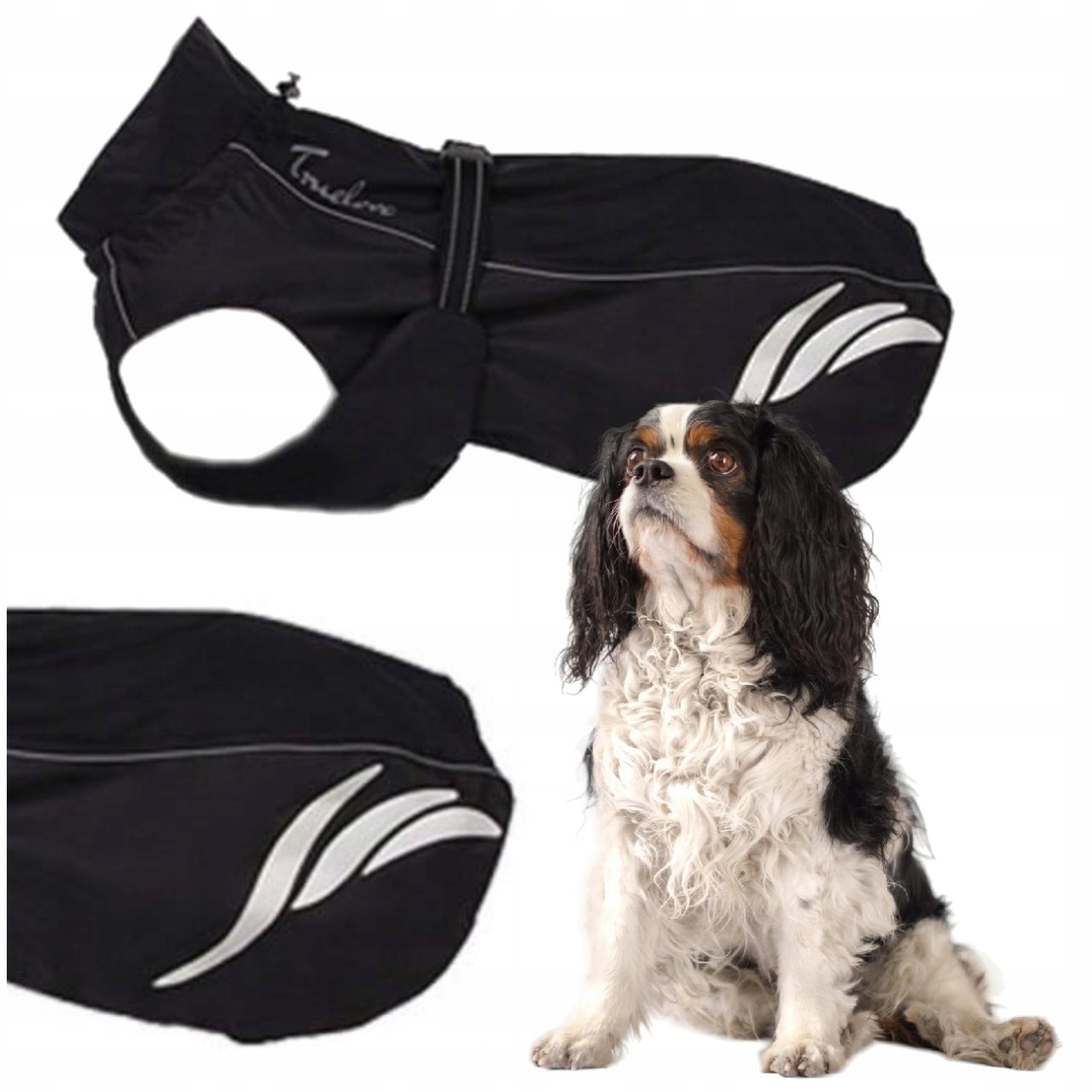 Levně Dešťová Bunda Pro Psa Derka Kabát Truelove Černá M (33 CM)