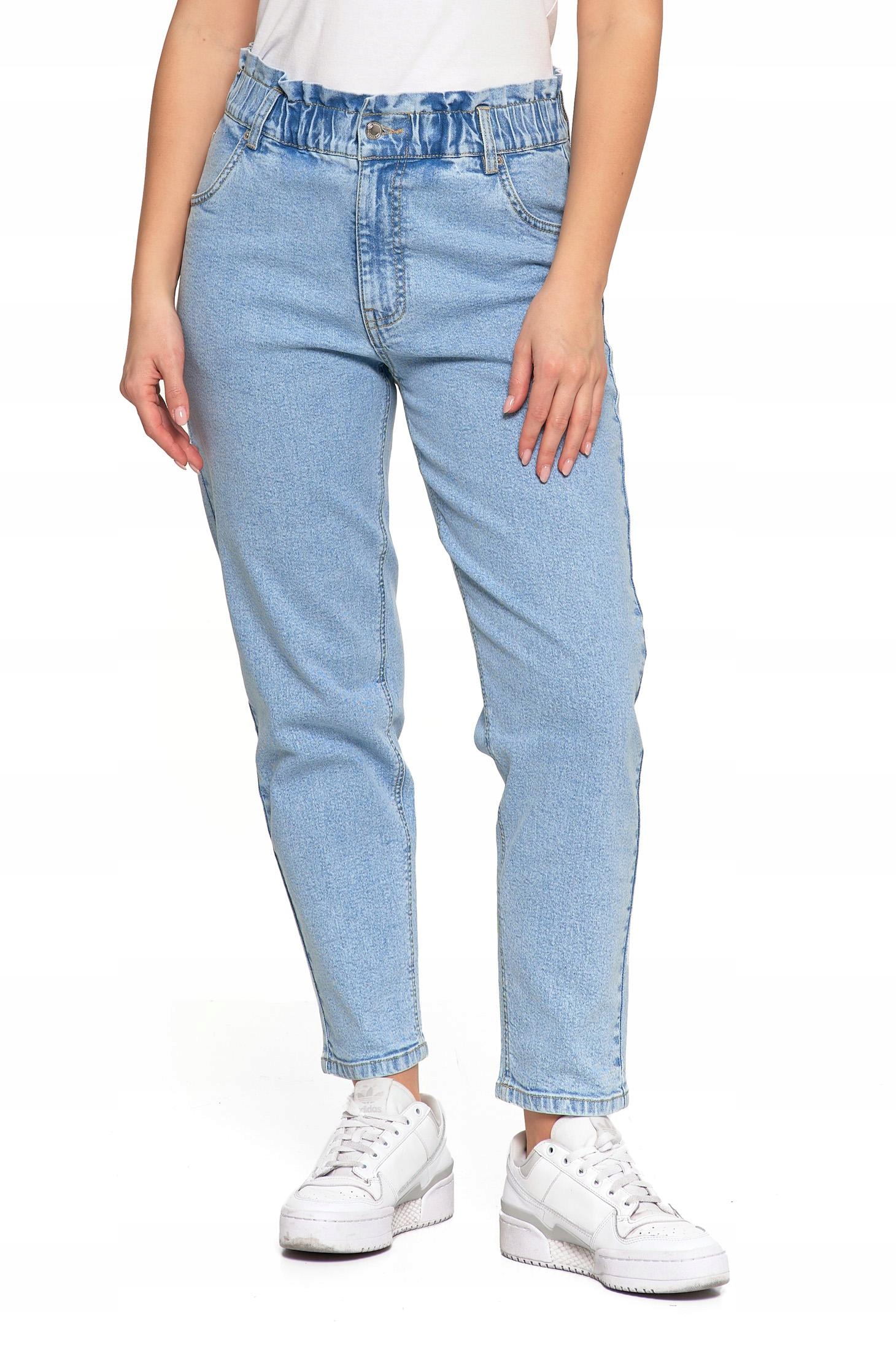 Mora Jeansy spodnie damskie Paperbag Z Wysokim Stanem mom jeans rozmiar M