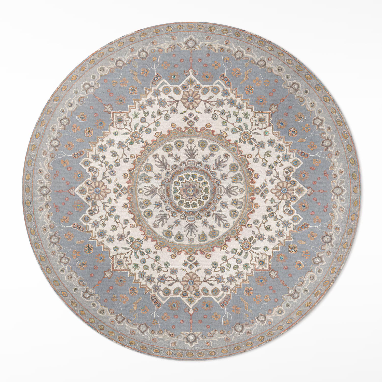 Okrúhly koberec Vinyl fi 130 cm Jemný rastlinný ornament mandala vintage