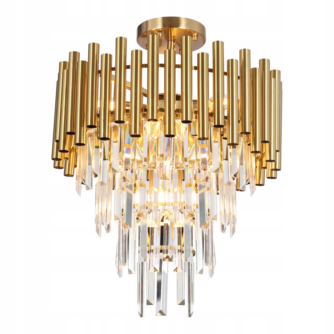 Żyrandol Madison złoty kryształki plafon 9xE14 Glamour Milagro ML8806