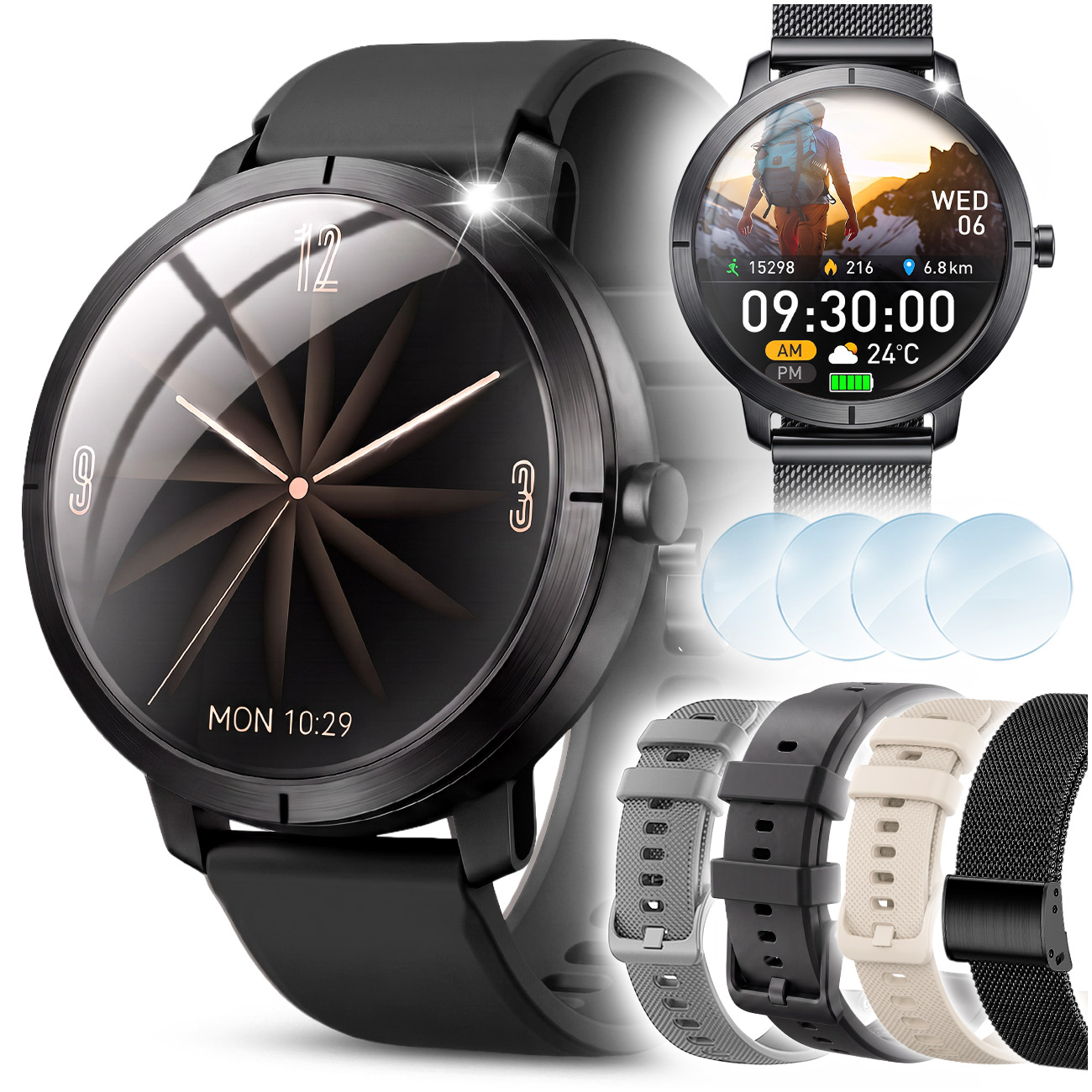 Okosóra Gps Menüvel Pl Hívások Sport Pulzus IP68 Smart Watch Amoled