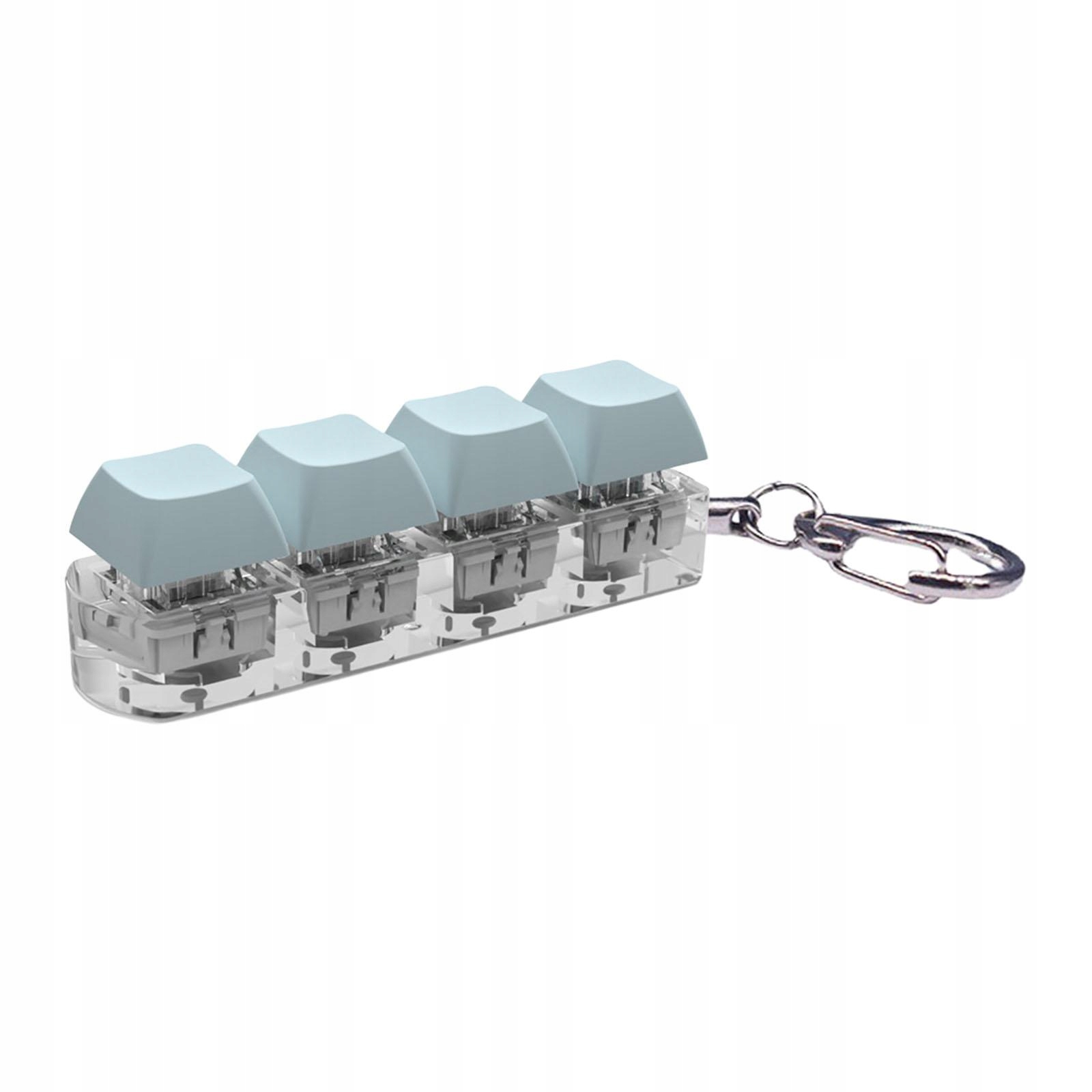 Fidget Keyboard Keychain,Fidget Keyboard Keycap Mechaniczny niebieski i prz