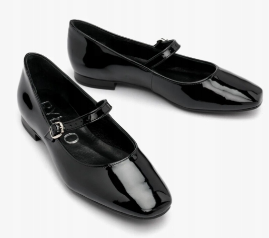 Ryłko A1NG1_Q_ _4NP czarne, lakierowane baleriny z ozdobnym zapięciem r. 37 Marka Ryłko