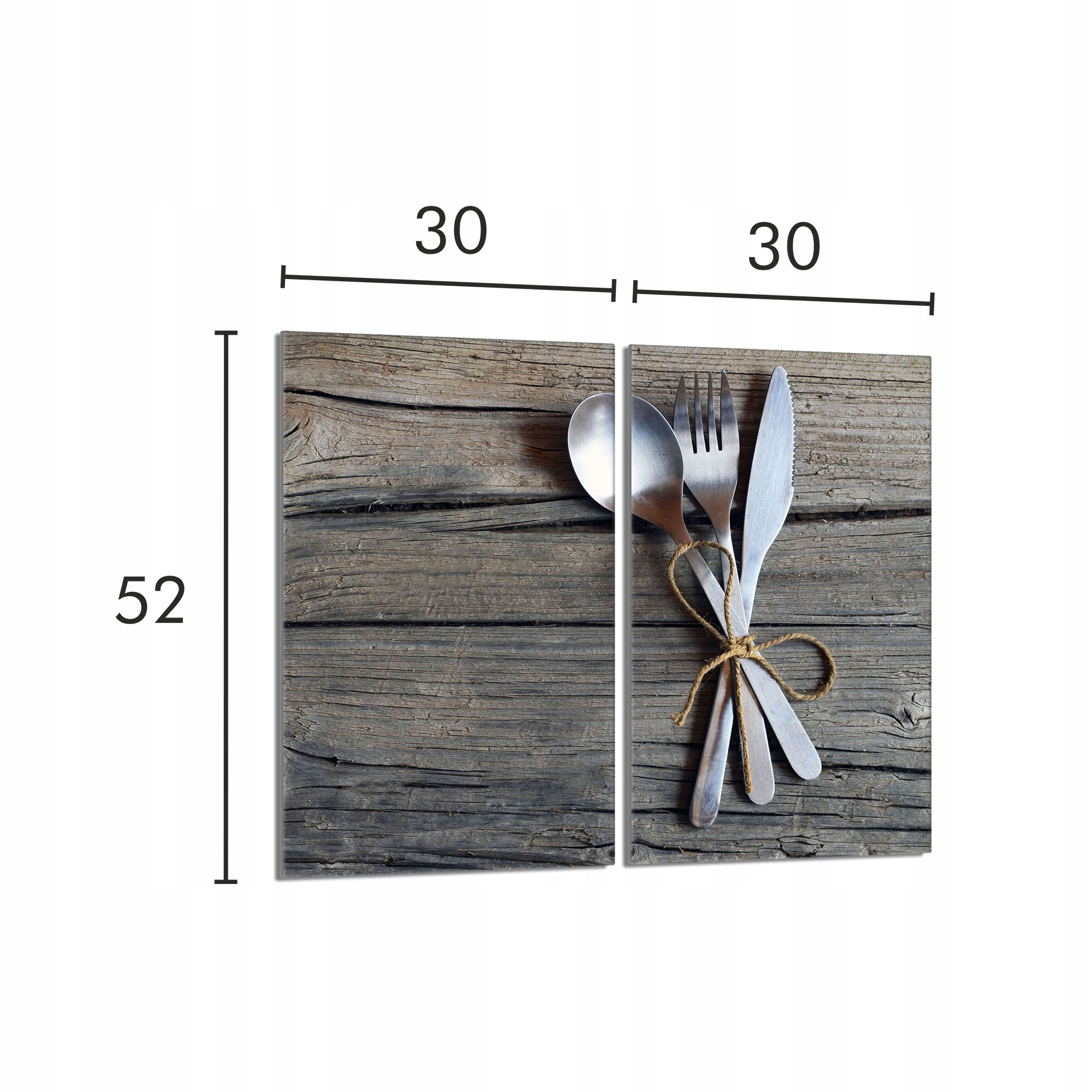 Skleněná ochranná deska na sporák 2x30x52 Příbory