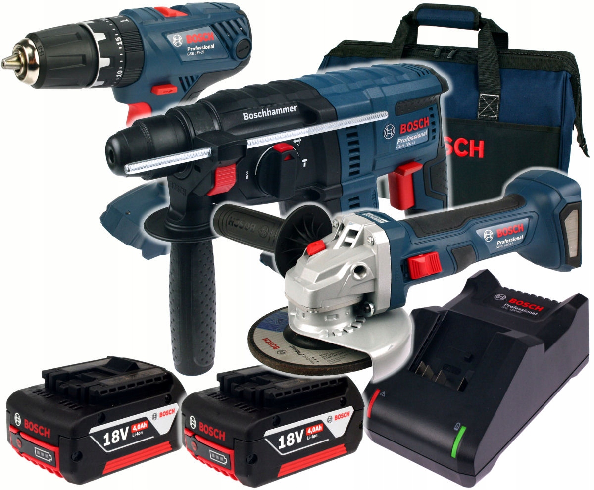 BOSCH GBH180-LI GSR180-LI GWS180-LI 2x4,0Ah TORBA