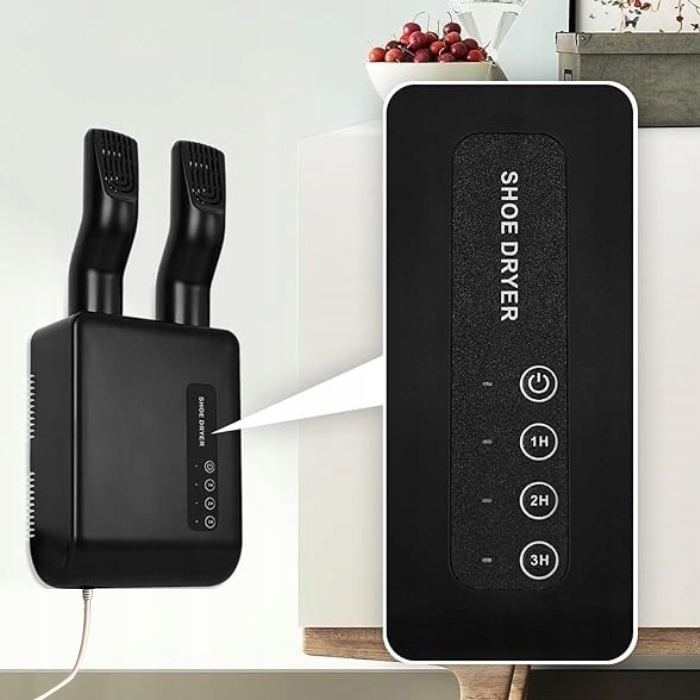 SUSZARKA DO BUTÓW RĘKAWICZEK ELEKTRYCZNA NAŚCIENNA Z INTELIGENTNYM TIMEREM Kolor dominujący czarny