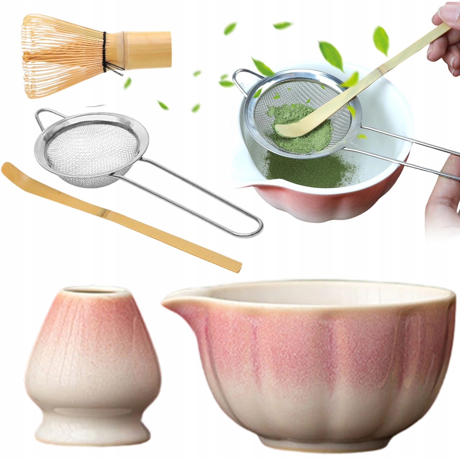 Levně Set Na Čaj Matcha, Sada Metliček Matcha, S Metličkou Na Matchu 5x