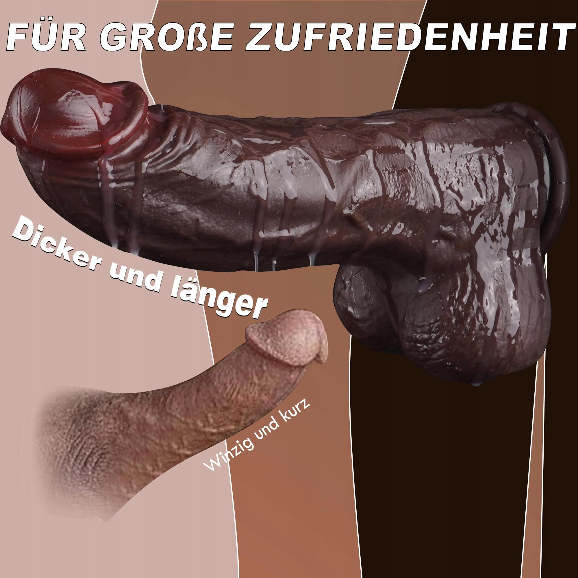 XXL REALISTISCHER DILDO Silikonowy Czarny Dildo Z Przyssawką 6.6cm — miniatura 3