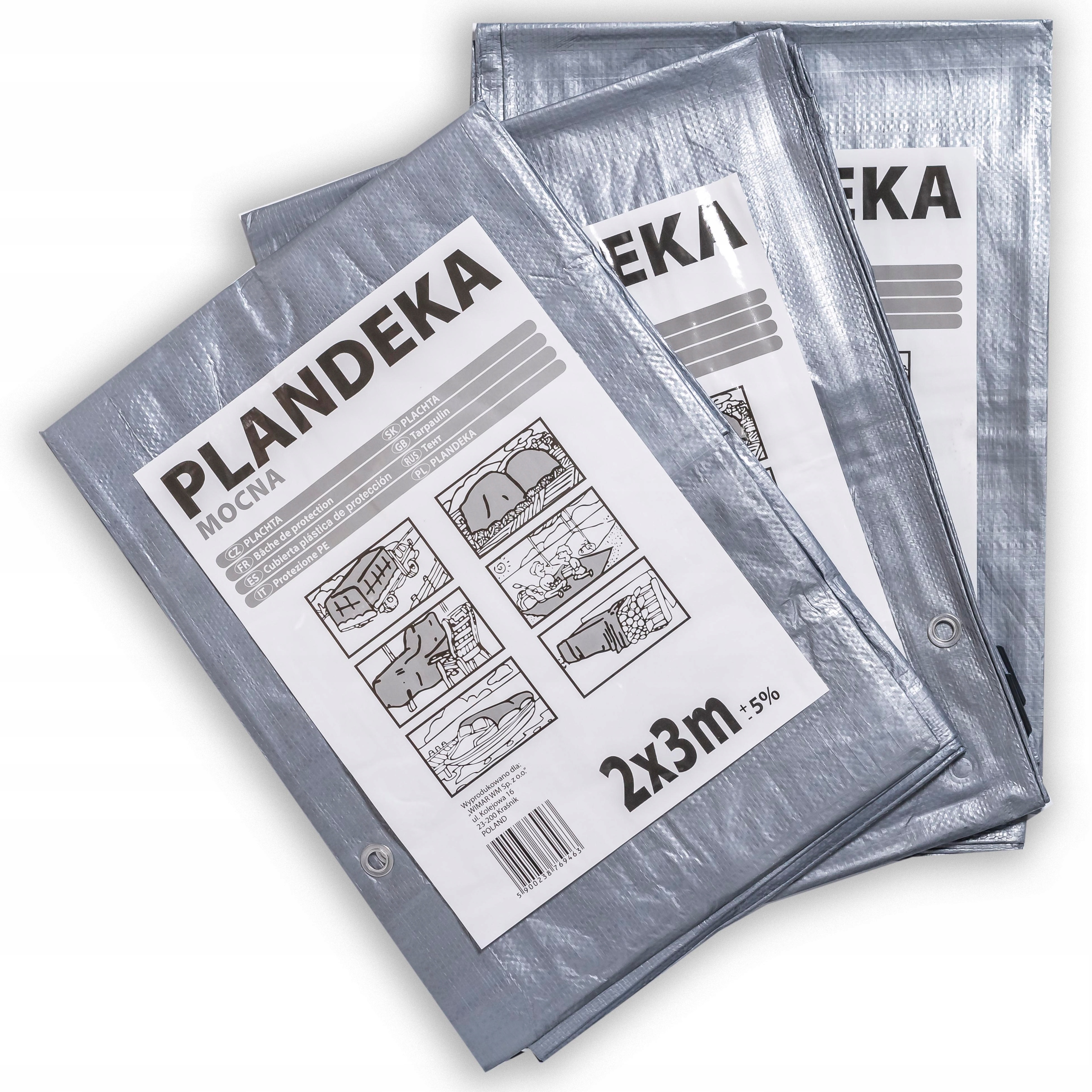 Plachta silná, strieborná 110 g/m2 10x15