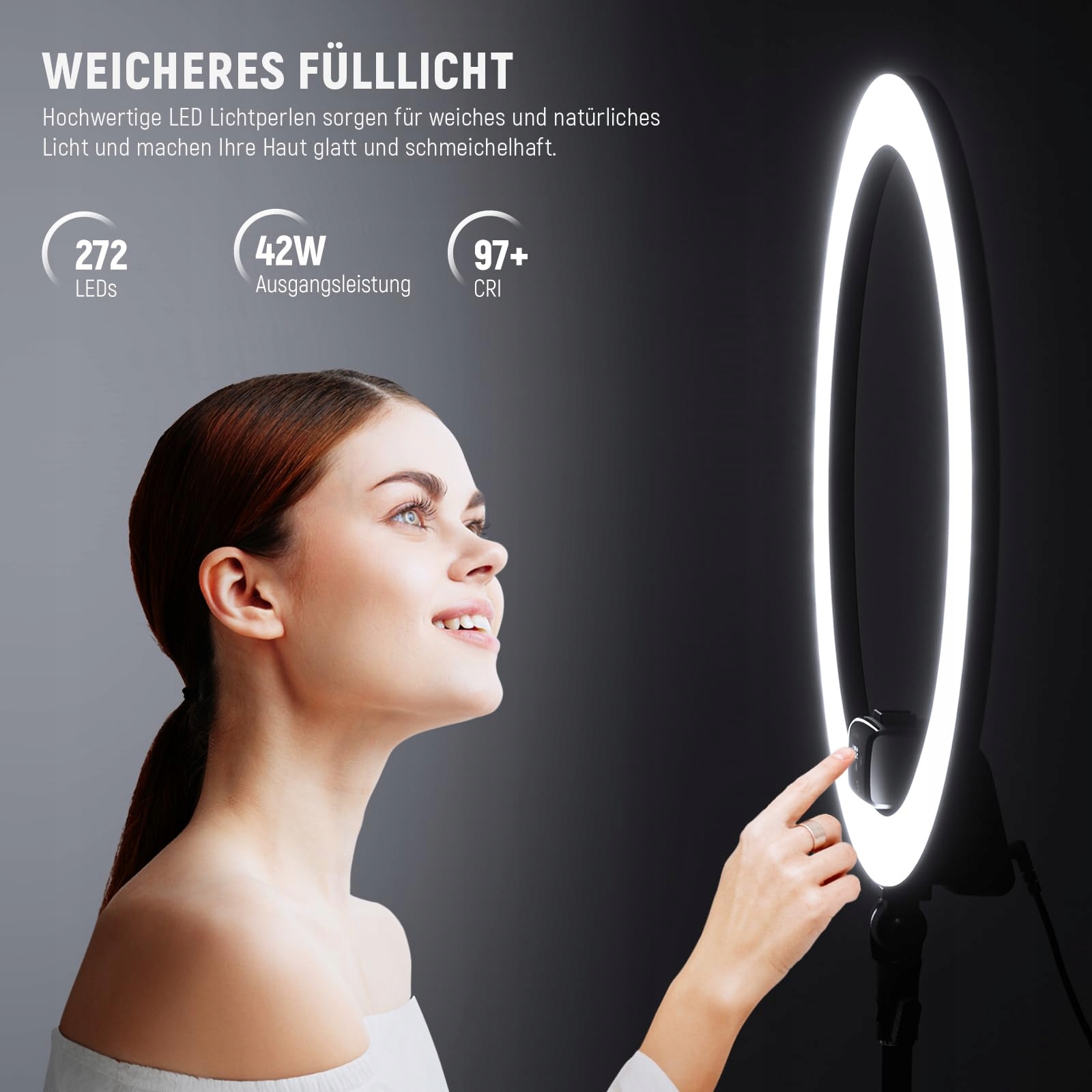 NEEWER Lampa Pierścieniowa LED 18 Calowa Z Telefonem i Stojakiem — miniatura 2