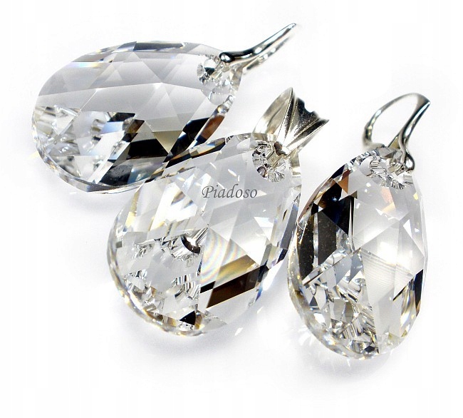 Náušnice Přívěsek Krystaly velké mandle Crystal