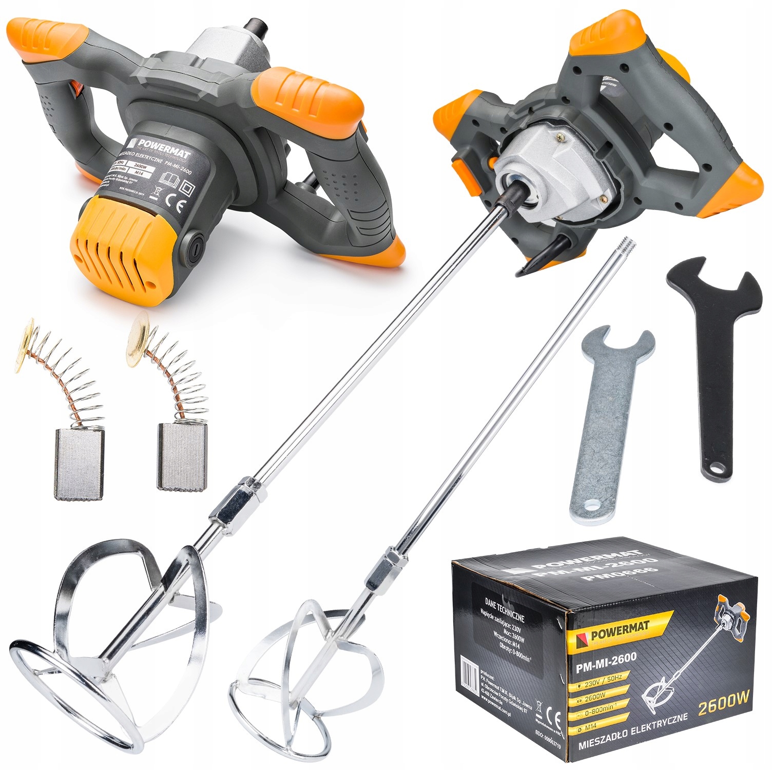 Elektrické míchadlo na maltu 2600W 2xMíchadlo