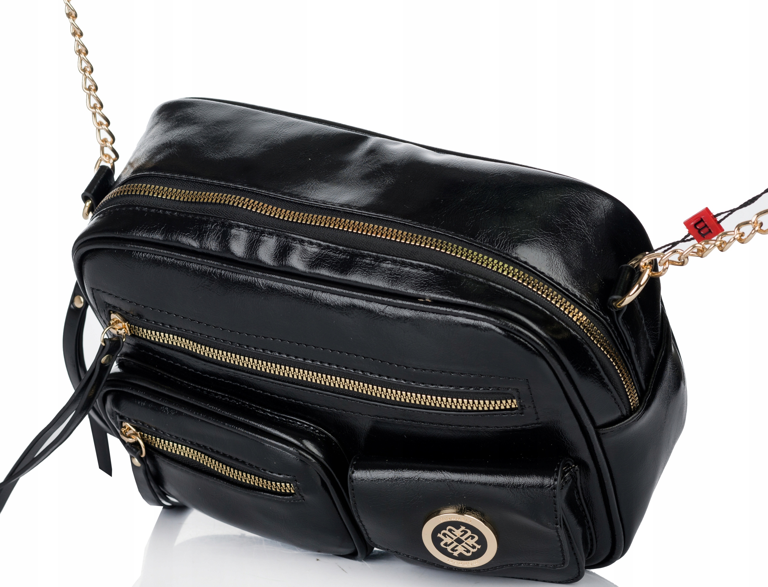 Monnari Torebka Kuferek Listonoszka Czarny Kroko Liczba komór 1