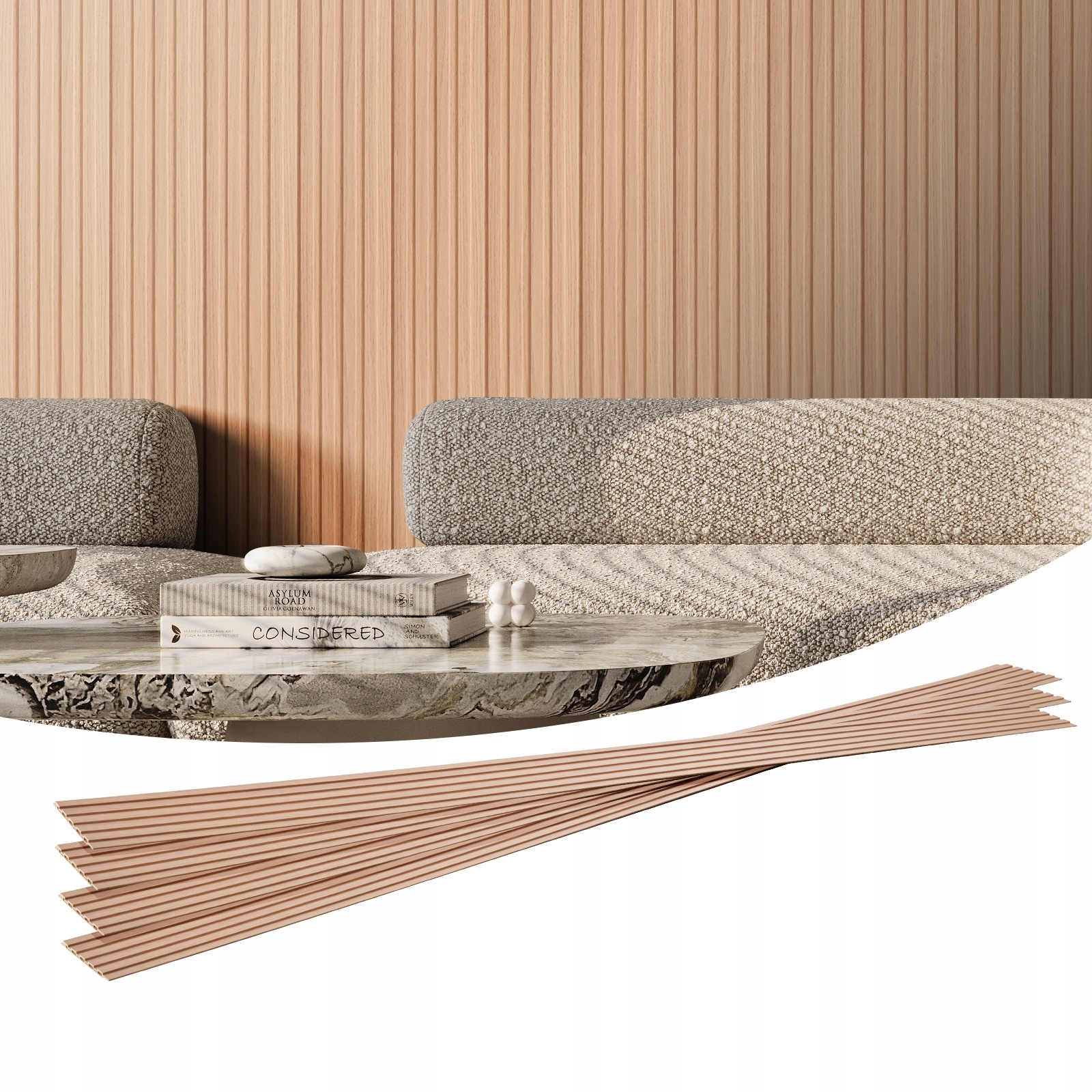 Profesionálne Akustické Panely Vevor 2450X166MM 8 Kusov Jaseňové Drevo