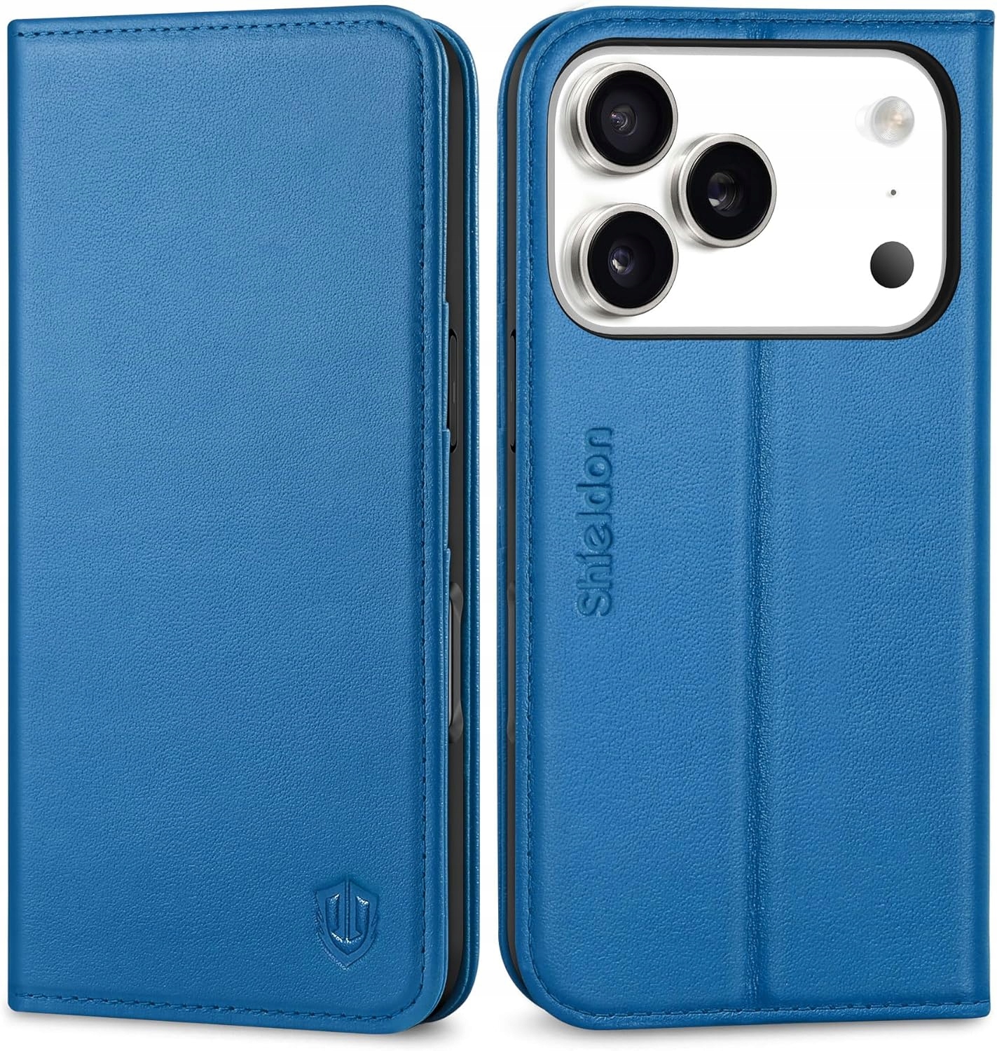 flipové pouzdro Peněženka Shieldon pro Apple iPhone 17 Pro, hovězí kůže