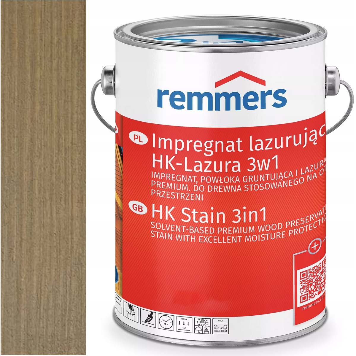 Remmers HK-Lasur Grey-Protect Ochranná lazura na dřevo Pískově Šedá 5L