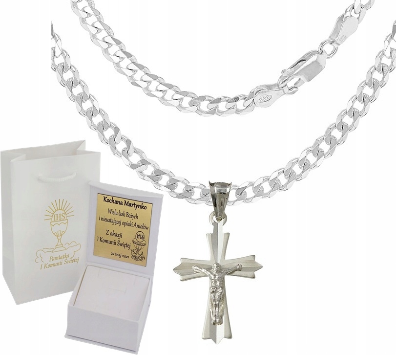 

Srebrny Łańcuszek z krzyżykiem dla Chłopca pr 925