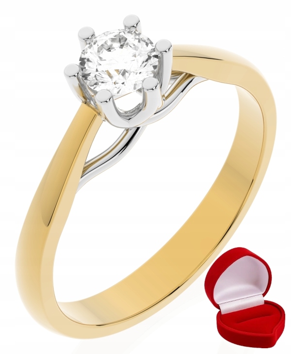 Zlatý Prstýnek 585 14k Safír 0,30 ct Krabička R0