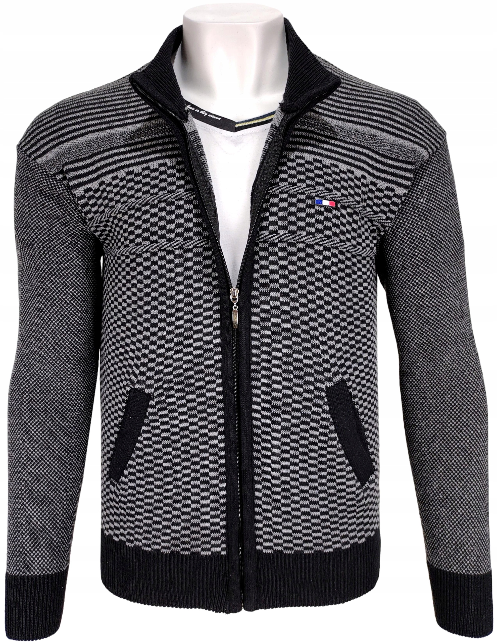

Sweter męski rozpinany we czarny R114 r. M