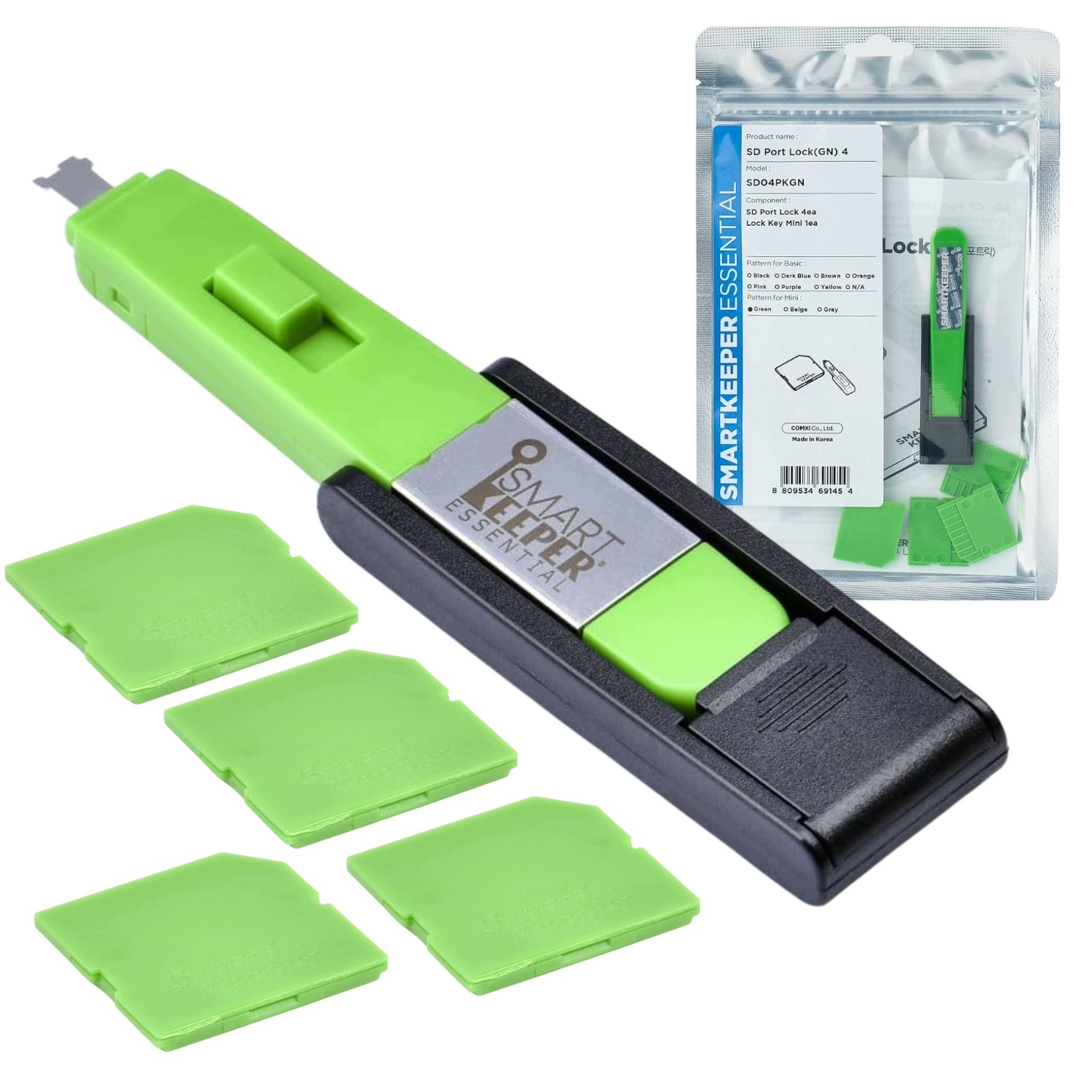 Blokování portu Sd fyzické 4ks s klíčem Smartkeeper SD04PKGN
