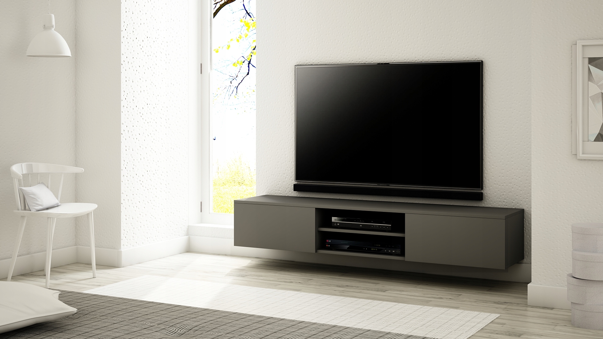 WISZĄCA SZAFKA RTV 180 MAT, RÓŻNE KOLORY Szerokość mebla 180 cm