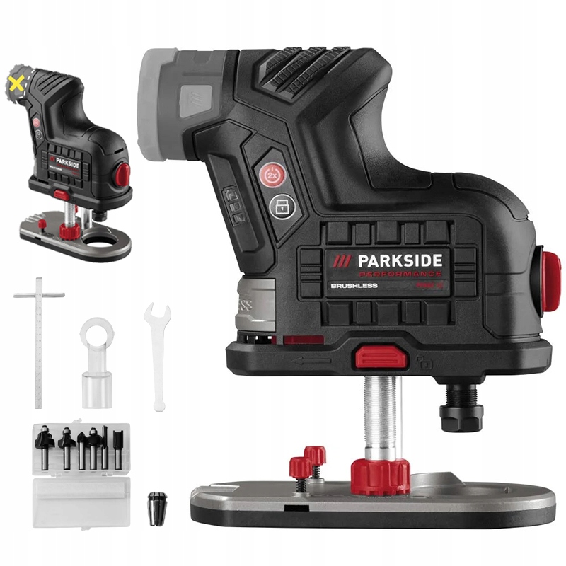 Akumulatorowa Frezarka Krawędziowa Parkside Ppakf A1 12V Akcesoria Zestaw