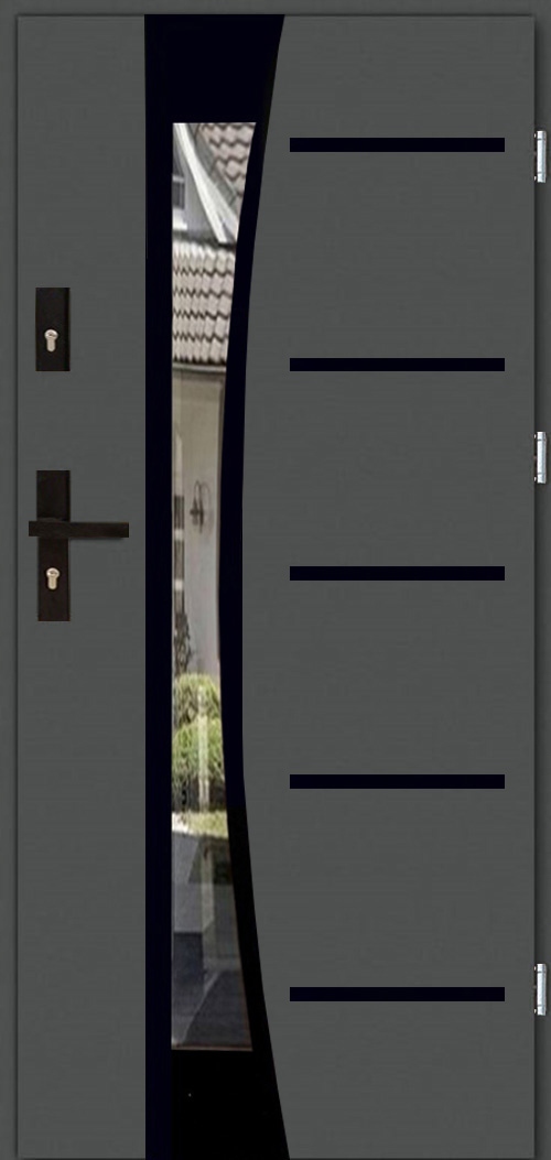 POLSKIE DRZWI ZEWNETRZNE INOX14ZD BLACK 72MM 90CM UD 1,3 CZYSTE POWIETRZE Szerokość drzwi 90 cm