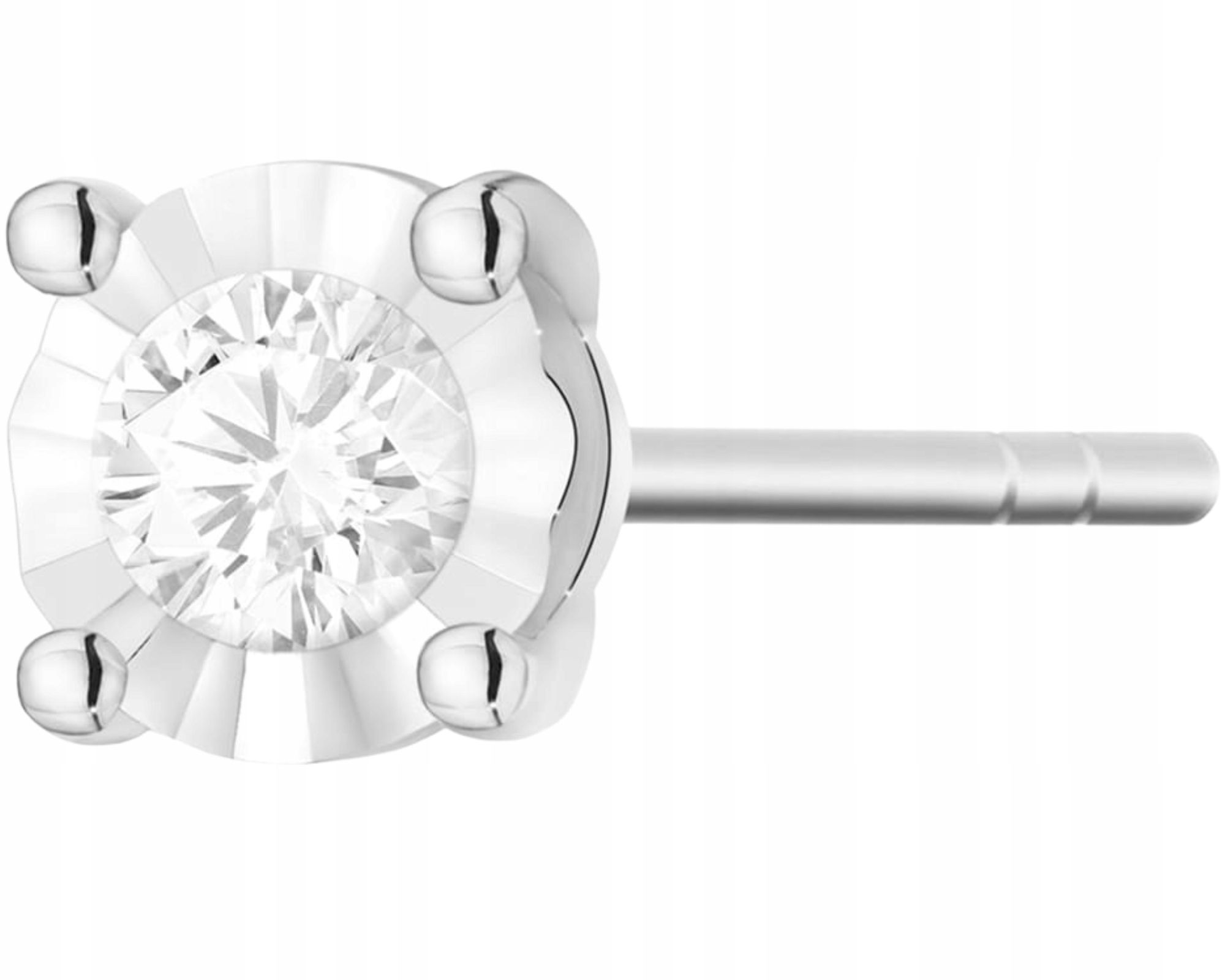 Náušnice Z Bílého Zlata S Diamantem Helix 1 Kus Jako Dárek Zlato 585