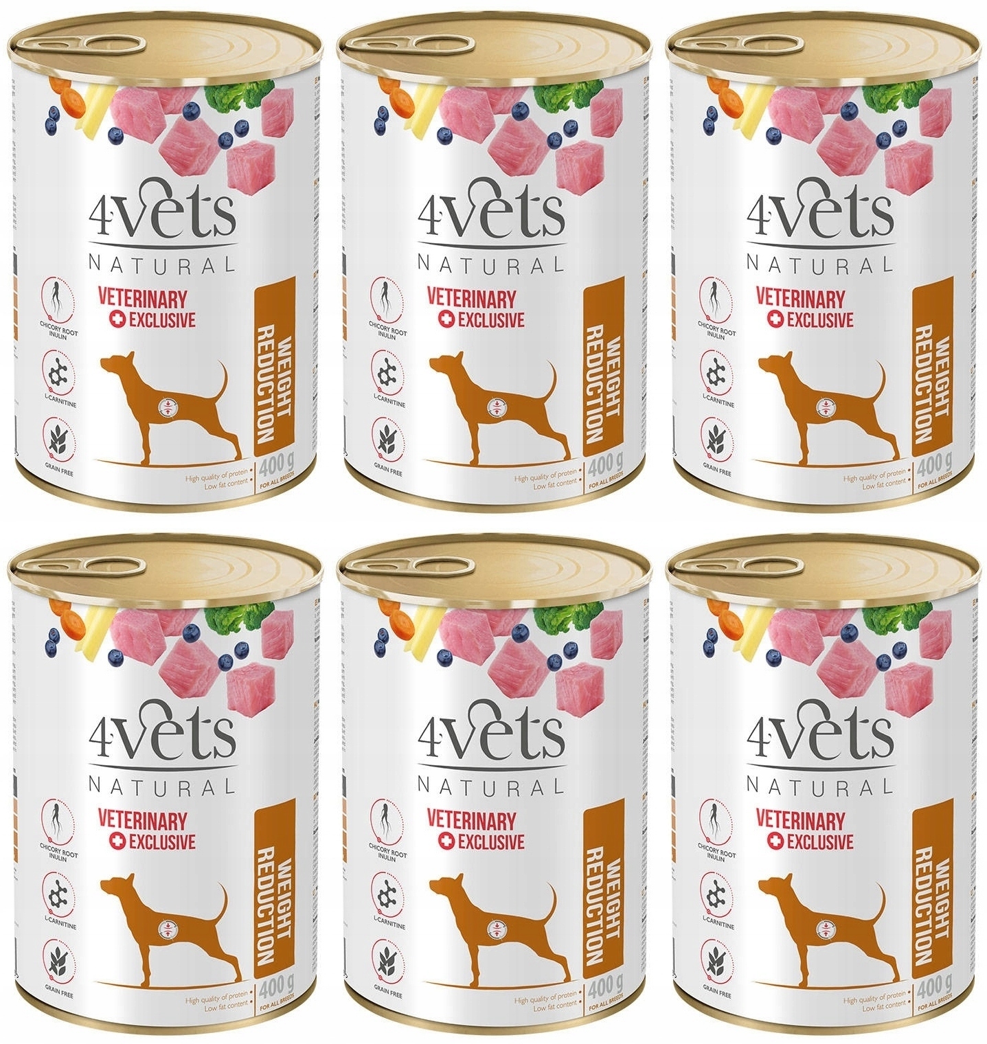 Levně 4Vets Natural Konzervy pro psy na redukci váhy 6 x 400 g