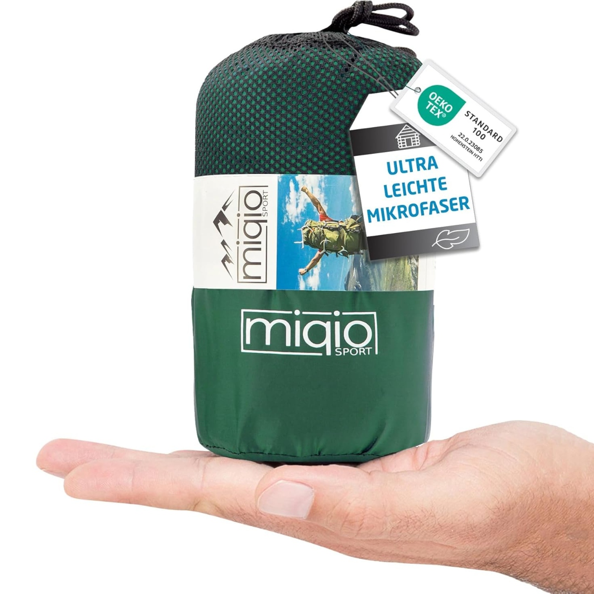 Miqio Śpiwór turystyczny 2w1 ultra lekki z zamkiem po lewej stronie Zielony