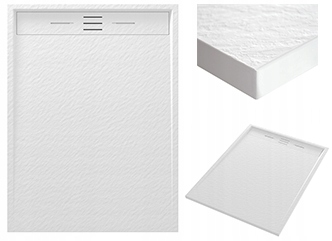 Bílá Obdélníková Sprchová Vanička 120 x 90 CM Kompozit Viva