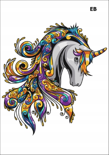 

PK16EB Duży Tatuaż tymczasowy Jednorożec zmywalny