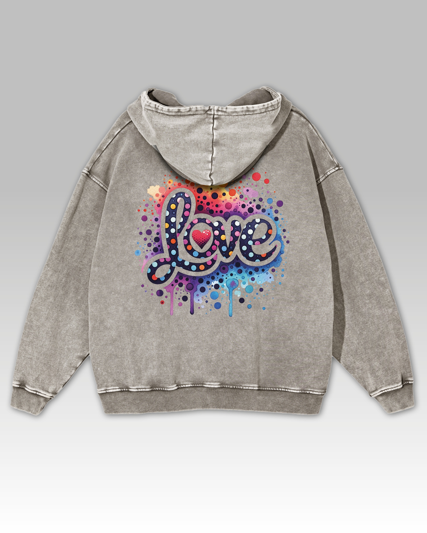 Mikina Barevná Love Radost ze života Láska barevná Casual Šedá M