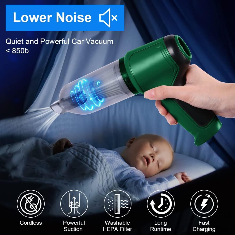 MINI BEZPRZEWODOWY ODKURZACZ RĘCZNY USB 3w1 Do klawiatury Auta Domu Bagażu Czas pracy bezprzewodowej 30 min