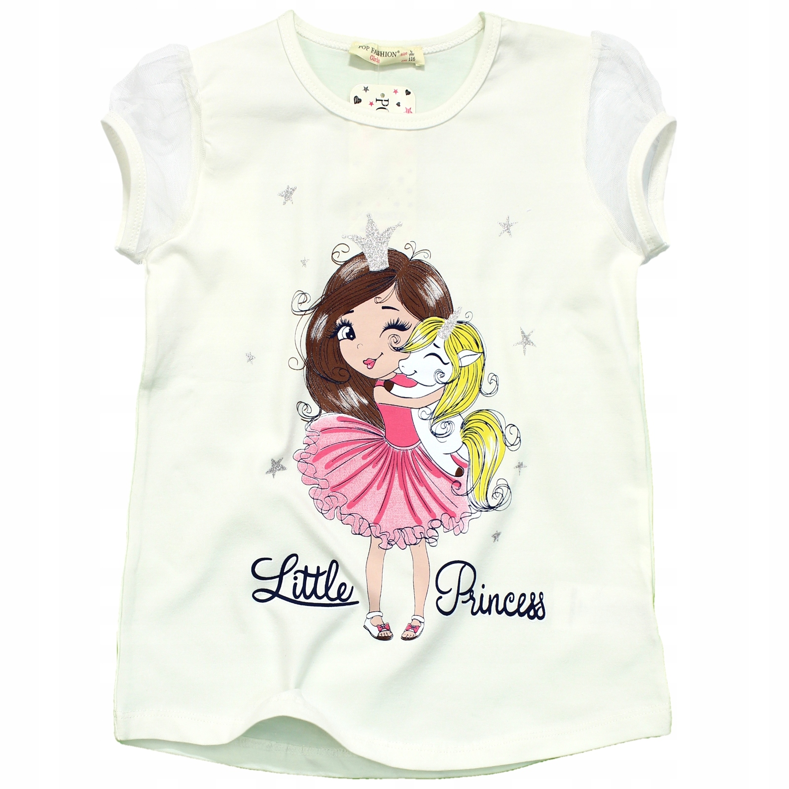 Bluzka KSIĘŻNICZKA Kucyk Tiulowy RĘKAWEK 134 Rękaw krótki rękaw