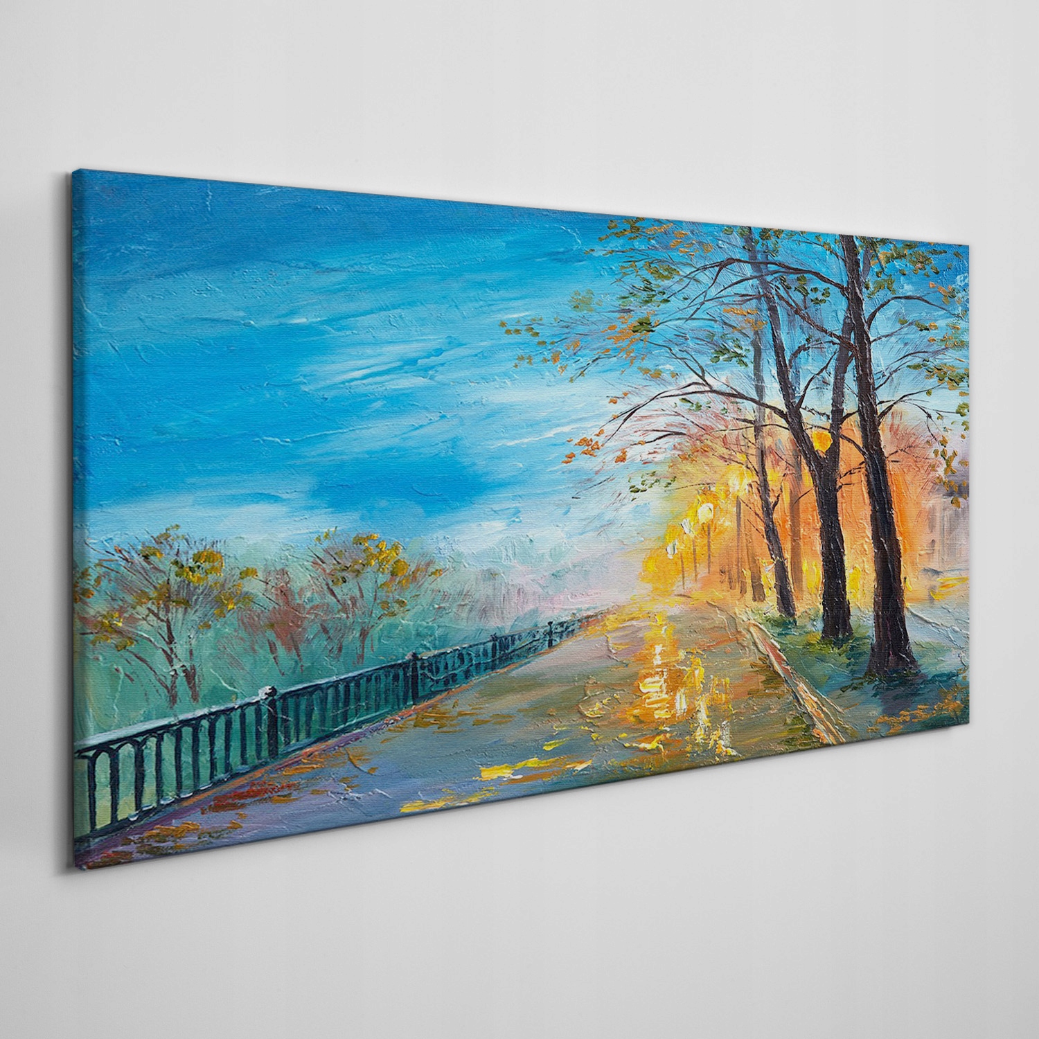 

Płótno obraz na ścianę Drzewa park lampy 140x70 cm
