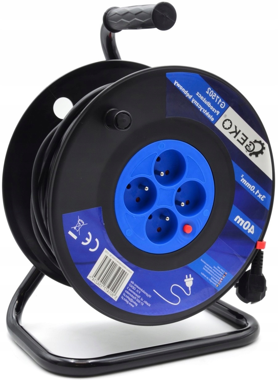 Prodlužovací Kabel Bubnový 40 M 4-ZÁSUVKA Geko