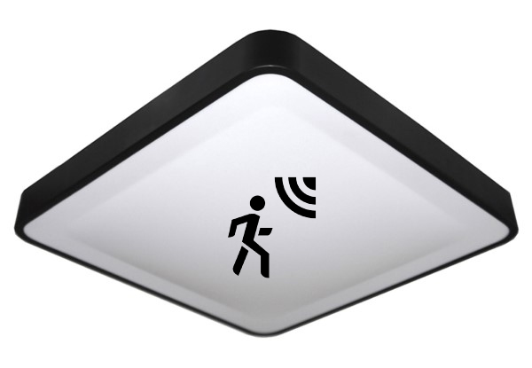 Premium panel plafon Led natynkowy 24W Nw czarny z czujnikiem ruchu MV