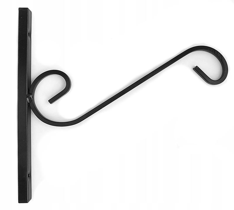 Hak metalowy uchwyt i wieszak do donic lampionów czarny Loft