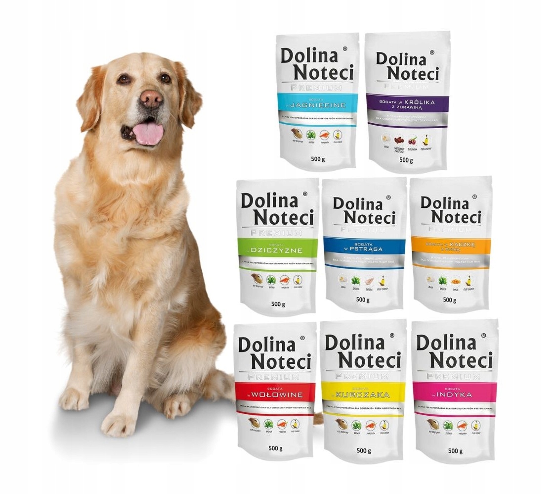 MIX Krmiva Pro Psa Dolina Noteci Premium 14x500G Bez Ryb